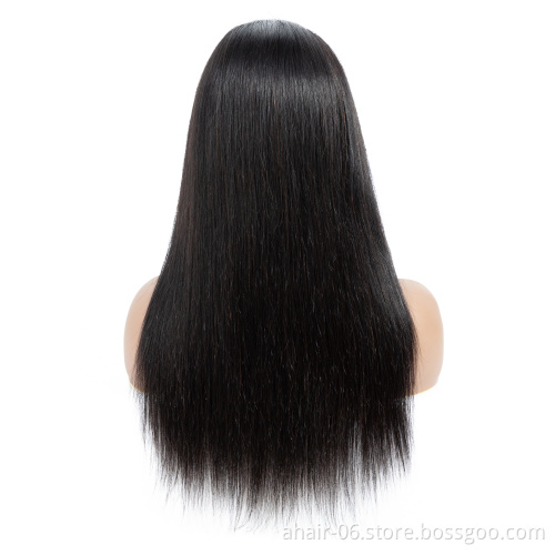 Half Machine Made Half Hand Made Wigs 10A Nature Color Straight Cheap Brazilian Hair Wigs Wholesale In Stock,100% Human Hair